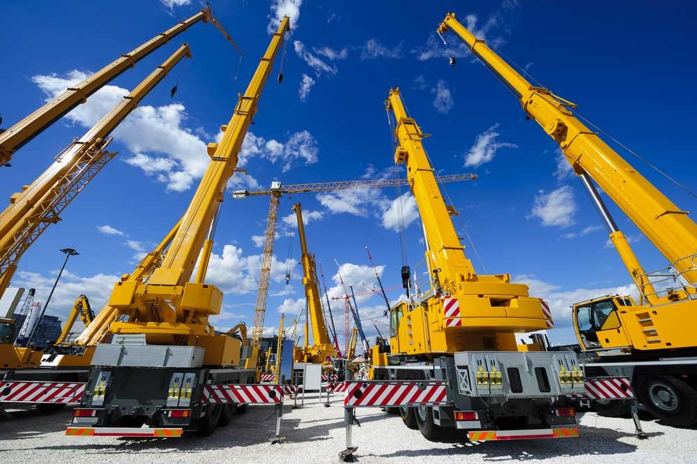 Yellow Cranes — Excavators In Mackay, QLD